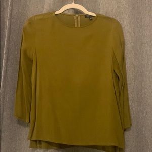 Topshop Olive Green Flowy Sleeved Blouse